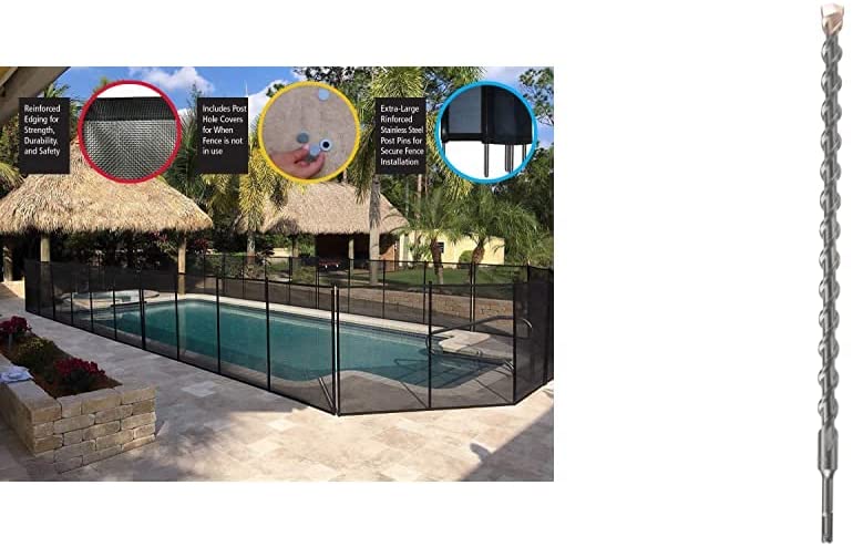 Photo 1 of WaterWarden WWF300 5 Foot in-Ground Pool Fence, Black & Bosch HC2107 5/8 in. x 18 in.
