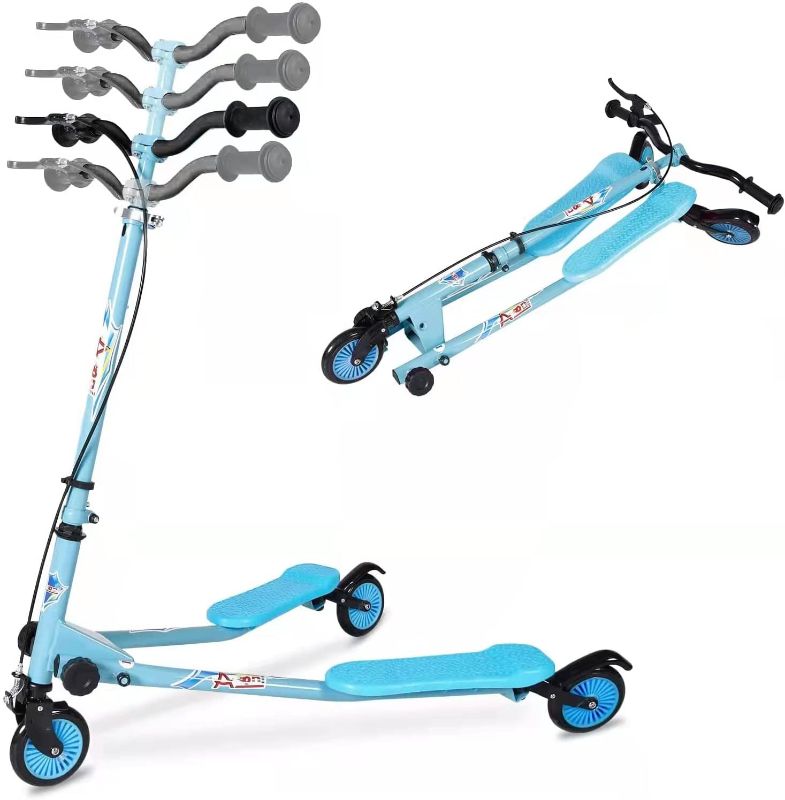 Photo 1 of AODI Kids Swing Scooter, 3 Wheels Drifting Wiggle Scooters with Adjustable Height & Foldable
