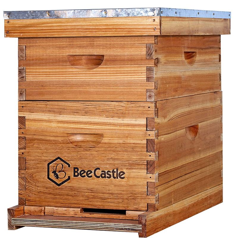 Photo 1 of 10-Frames Complete Beehive Kit, 100% Beeswax Coated Bee Hive Includes Frames and Beeswax Coated Foundation Sheet (2 Layer)
