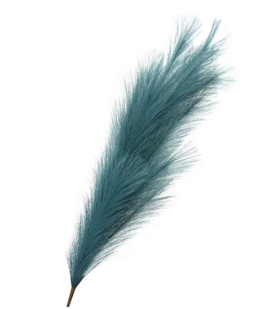 Photo 1 of (2 Pack)Artificial Pampas Grass Plume Teal Blue 39 inch