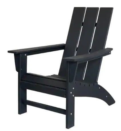 Photo 1 of Black High-Eco Recycled Plastic Morden Adirondack Chair
