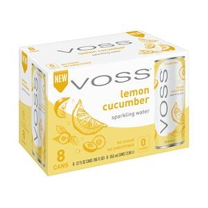 Photo 1 of ( 3 in package) VOSS Lemon Cucumber Sparkling Water, 12 Fl Oz, 8 Pack - 96 Oz | CVS 
