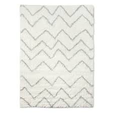 Photo 1 of 4'x5'6" Chevron Shag Area Rug Cream - Pillowfort™
