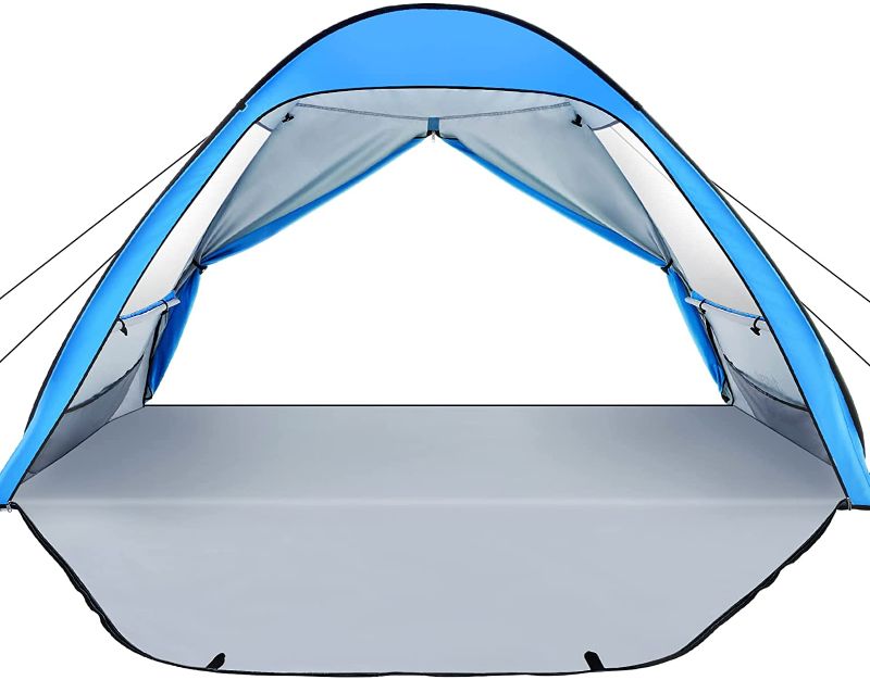 Photo 1 of Beach Tent Pop up Shade: UPF 50+ Sun Shelter Canopy for 3-4 Person UV Protection Instant Windproof Tents Portable Umbrella Easy Set Up with Carry Bag for Outdoor Family Travel Lightweight
