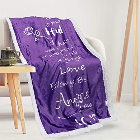 Photo 1 of BLANKIEBLISS Daughter Throw Blanket (Purple, Sherpa Fleece) - Daughter Blanket from Mom - Daughter Gifts - Mother Daughter Gift - to My Daughter Blanket from Mom
