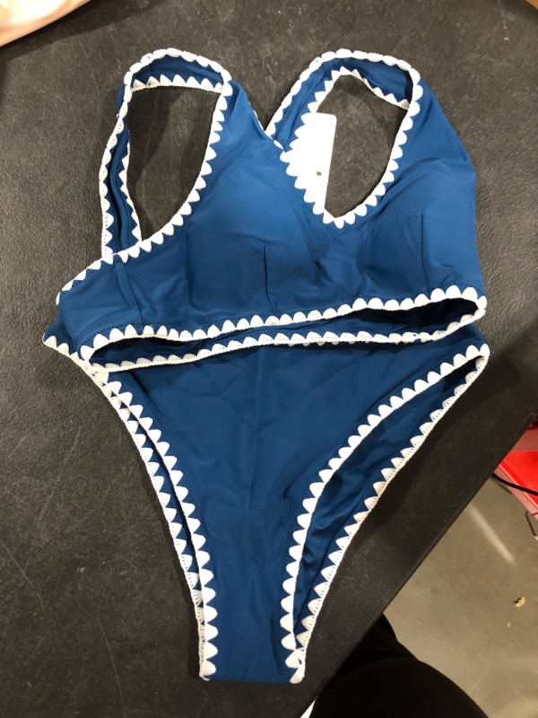 Photo 2 of Blue And White Crochet Trim Sporty Bikini
SIZE SMALL