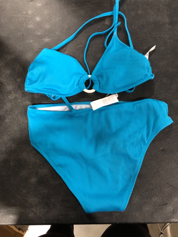 Photo 2 of Ocean Rib Ring Front Bralette And Classic Hipster Set
SIZE Medium