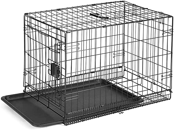 Photo 1 of Amazon Basics Foldable Metal Wire Dog Crate with Tray, Single Door, 36 Inch
