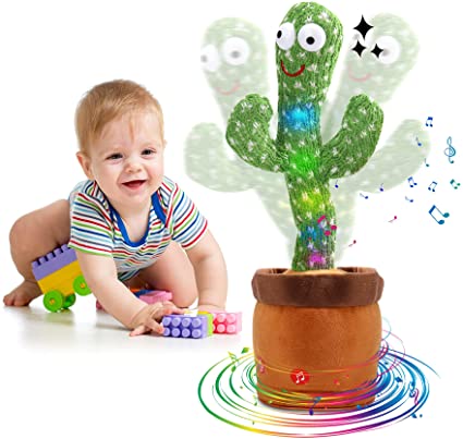 Photo 1 of MIAODAM Dancing Cactus Talking Toy, Wriggle Singing Cactus Repeats What You Say, Soft Plush Talking Toy Electric Speaking Cactus Baby Toys Funny Creative Kids Toy
