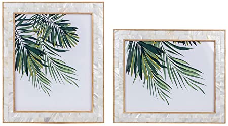 Photo 1 of Canosa Teshprecious Picture Frame Mother of Pearl Photo Frame,Unique Natural Picture Frame Tabletop or Wall Hanging Display Frame -1 PACK, 6x8 inch
