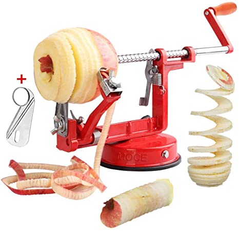 Photo 1 of Apple Peelers, 3 In 1 Stainless Steel Apple Peelers Corer Slicer with Suction Base Spiral Multicolor Peelers Slicer
