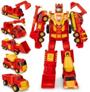 Photo 1 of FORTY4 Construction Toy, Pull Back Play Vehicles for 3 4 5 6 Years Old Boy Kids Toddler, Transform Robot Car Toys Truck,Assemble Cars Action Figures Set
