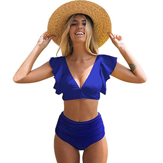 Photo 1 of Sporlike Women Ruffle High Waist Swimsuit
