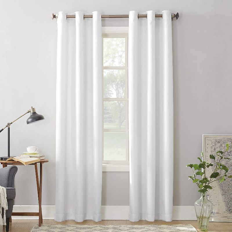 Photo 1 of 2 pcs Montego Casual Textured Grommet Curtain Panel, 48" x 84", White
