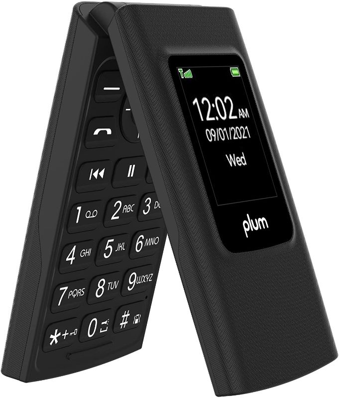 Photo 1 of Plum Flipper 4G LTE Unlocked Flip Phone TMobile 2022 Model - Black
