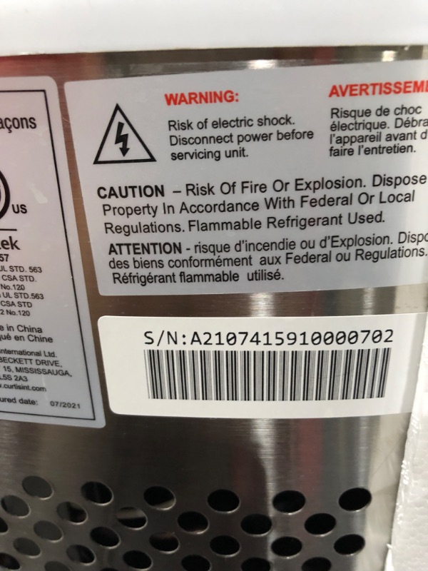 Photo 4 of Frigidaire EFIC103-AMZ-SC Counter Top Maker with Over-Sized Ice Bucket, Stainless Steel, Self Cleaning Function, Heavy Duty, Stainless
