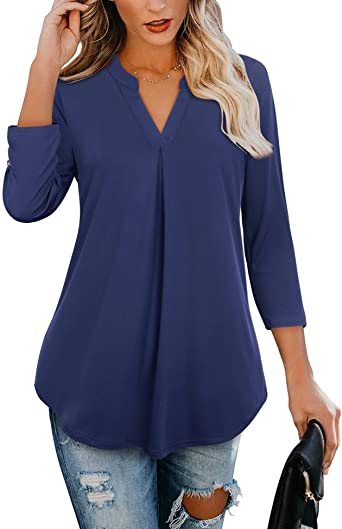 Photo 1 of Gaharu Women's Tops 3/4 Sleeve Casual V Neck Tunic Blouse Shirt
sizs xl