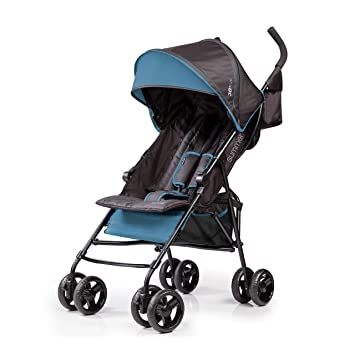 Photo 1 of Summer 3Dmini Convenience Stroller, Blue/Black – Lightweight Infant Stroller with Compact Fold, Multi-Position Recline, Canopy with Pop Out Sun Visor and More – Umbrella Stroller for Travel and More --- missing front wheel 