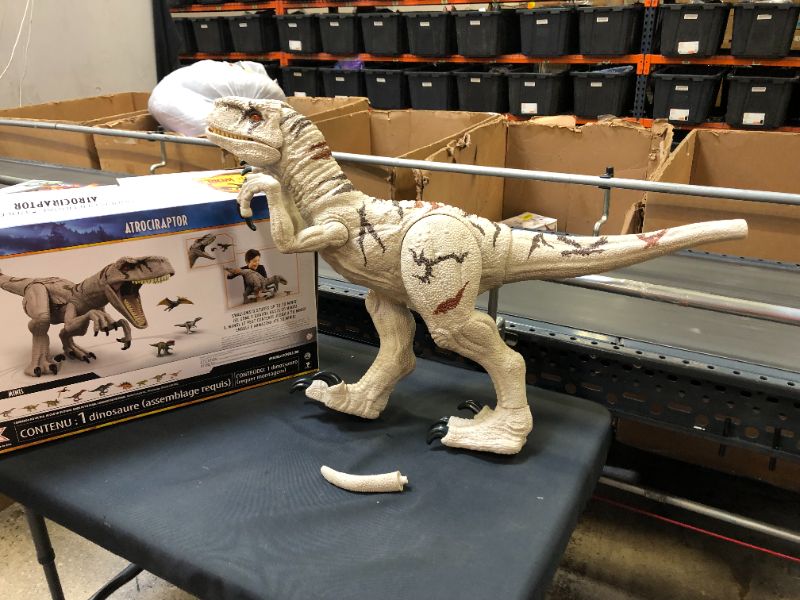 Photo 2 of Jurassic World Dominion Super Colossal Atrociraptor Action Figure, Extra Large Dinosaur Toy 37 Inches, Movable Joints & Stomach Release, 4 Years & Up