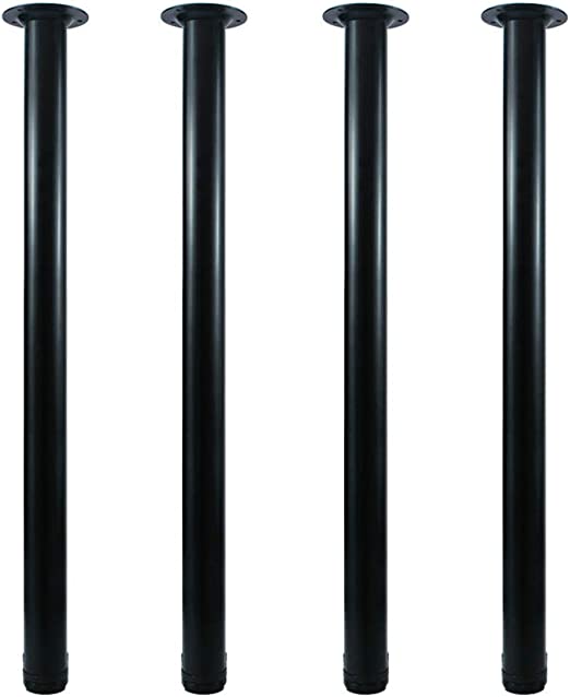 Photo 1 of QLLY 32 inch Adjustable Tall Metal Desk Legs, Office Table Furniture Leg Set, Set of 4 (Black)