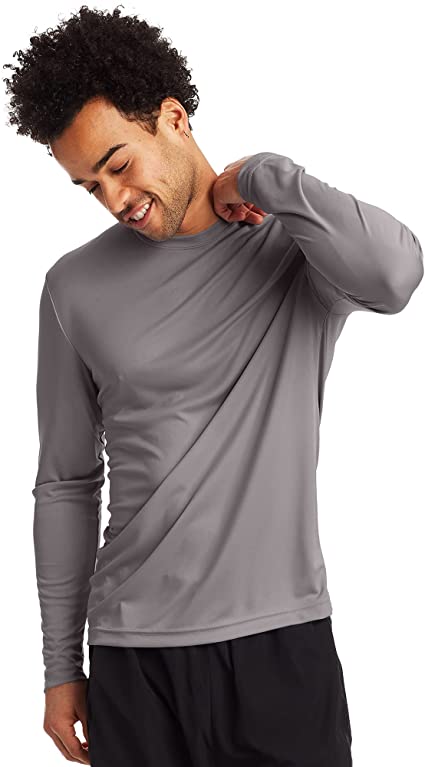 Photo 1 of 3XL - Hanes Men's Long Sleeve Cool Dri T-Shirt UPF 50+ (Pack of 2)