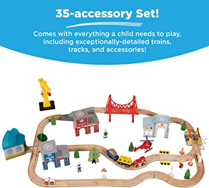 Photo 1 of Large Multipurpose Wooden Toy Activity Playset for Children w/ Tracks, Accessories