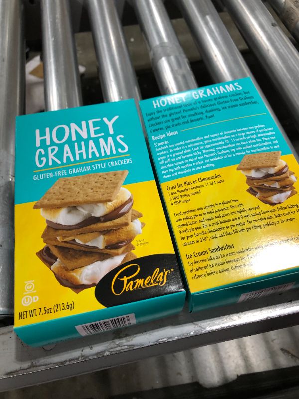 Photo 2 of 2 Pack - Pamela's Products Gluten-Free Honey Grahams Honey 7.5 Oz (exp. 02.10.2022)