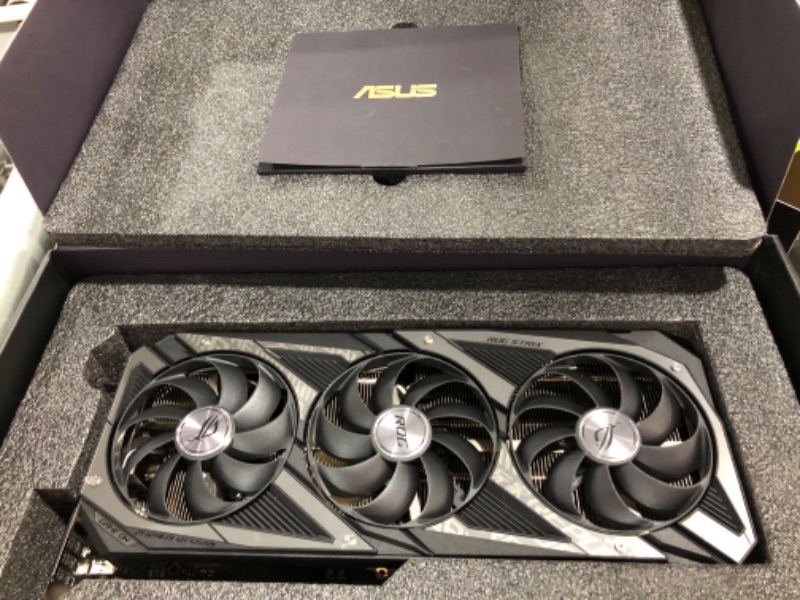 Photo 7 of ASUS ROG Strix NVIDIA GeForce RTX 3060 V2 OC Edition Gaming Graphics Card (PCIe 4.0, 12GB GDDR6, HDMI 2.1, DisplayPort 1.4a, Axial-tech Fan Design, 2.7-Slot, Super Alloy Power II, GPU Tweak II)