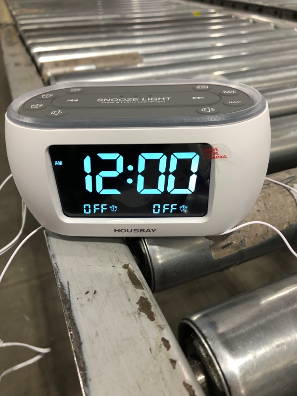 Photo 1 of Housbay Glow Small Alarm Clock Radio for Bedrooms with 7 Color Night Light, Dual Alarm, Dimmer, USB Charger, Battery Backup, Nap Timer, FM Radio with Auto-Off Timer for Bedside?White?