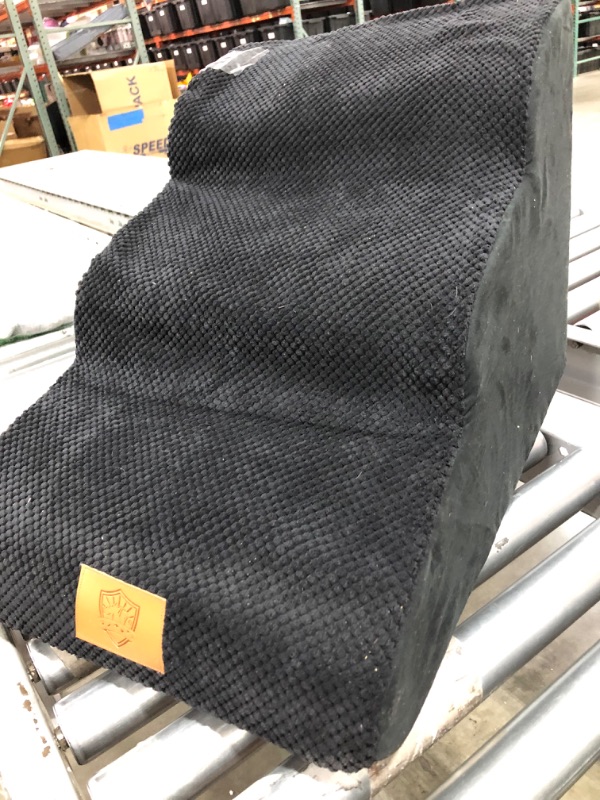 Photo 1 of 3 Tiers Foam Dog Ramps/Steps,Non-Slip Dog Steps,Extra Wide Deep Dog Stairs,High Density Foam Pet Stairs/Ladder,Best for Older Dogs,Cats,Small Pets,with Dog Rope Toy,Black