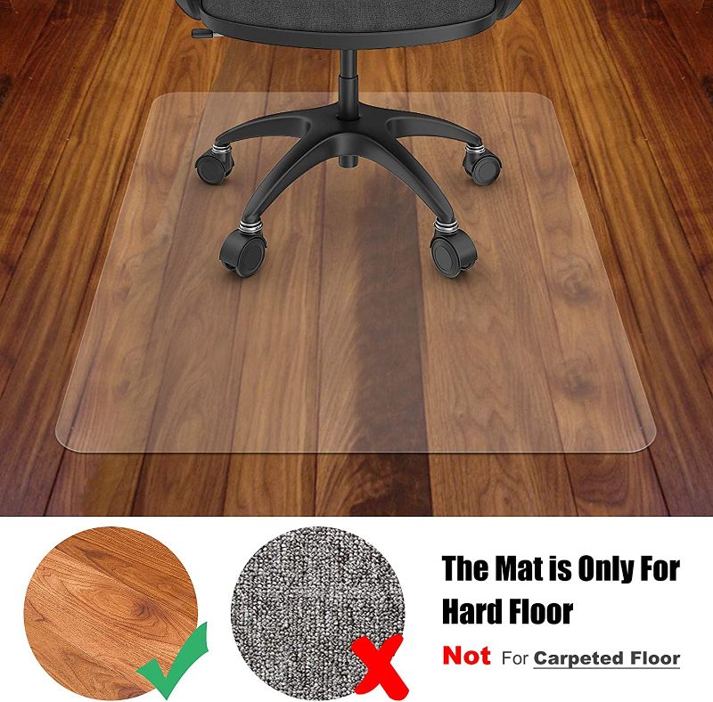 Photo 1 of  Office Chair Mat for Hardwood Floor, Plastic Mat for Office Chair Easy Glide on Hard Floors, Clear Computer Chair Mat Office Floor Mat Protector for Wood Floors