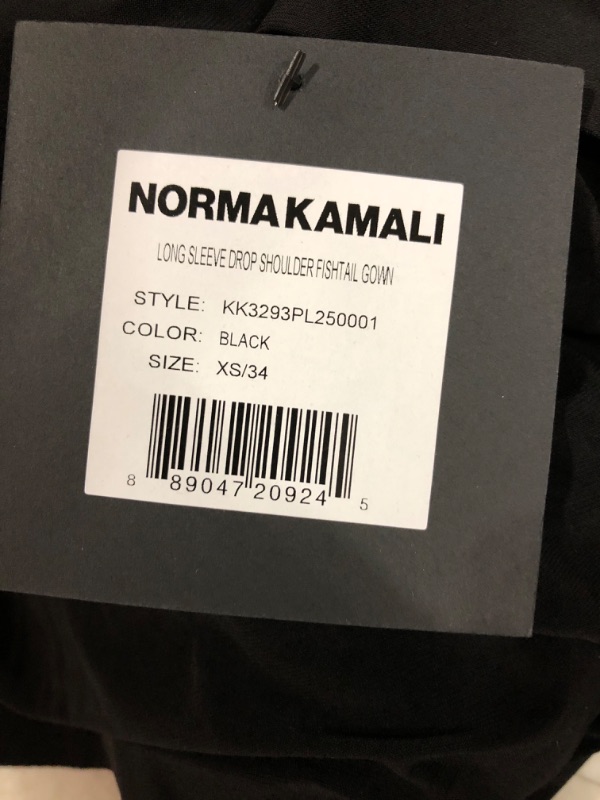 Photo 3 of KAMALIKULTURE by Norma Kamali Long Sleeve Drop Shoulder Fishtail Gown, XS 