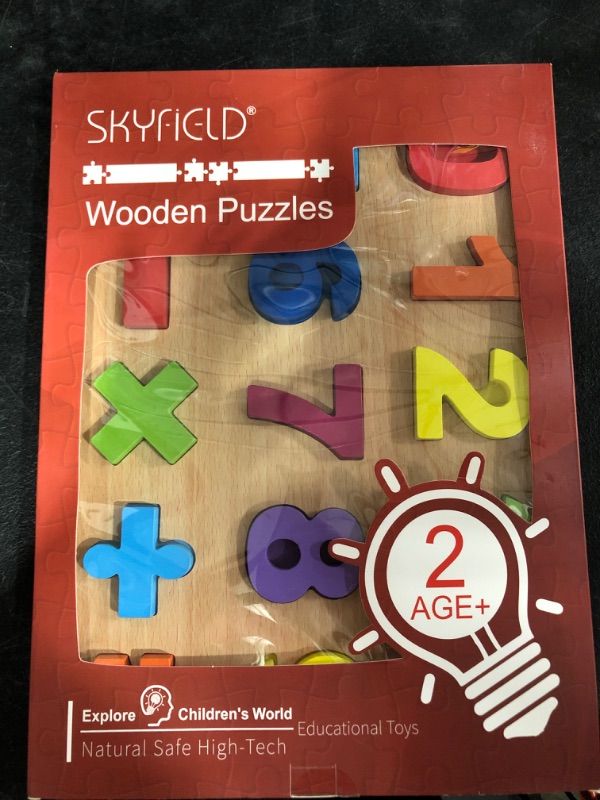 Photo 1 of SKYFIELD WOODEN NUMBER PUZZLES, EARLY EDUCATIONAL DEVELOPMENTAL TOY FOR 2, 3, 4, 5, 6 YEARS OLD BOYS AND GIRLS, FOR TODDLERS, KIDS, PRESCHOOLERS, 13.4'' L X 9.8'' W
