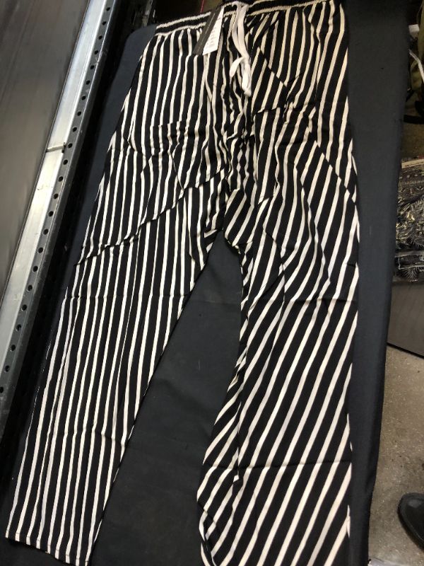 Photo 1 of WOMENS STRIPED PANTS BLACK WHITE 3XL