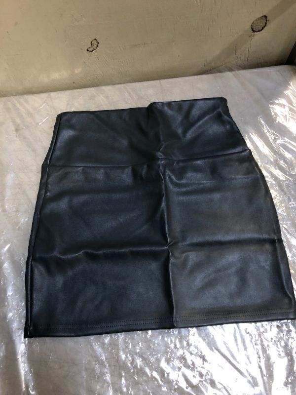 Photo 1 of WOMEN LEATHER SKIRT (GRAY) SIZE L

