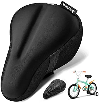 Photo 1 of ANZOME Kids Gel Bike Seat Cushion Cover, 9"x6" Memory Foam Child Bike Seat Cover Extra Soft Small Bicycle Saddle Pad, Kids Bicycle Seat Cover with Water&Dust Resistant Cover
