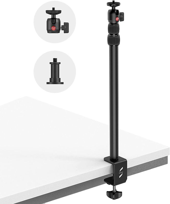 Photo 1 of SmallRig Selection Camera Desk Mount Table Stand 19"-39" with 1/4" Ball Head, Adjustable Light Stand, Tabletop C Clamp for DSLR Camera, Ring Light, Live Streaming, Photo Video Shooting - 3488
