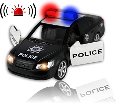 Photo 1 of WolVol Friction Powered Police Car - Push & Go Heavy Duty Plastic Vehicle Toy - Lights & Sirens
