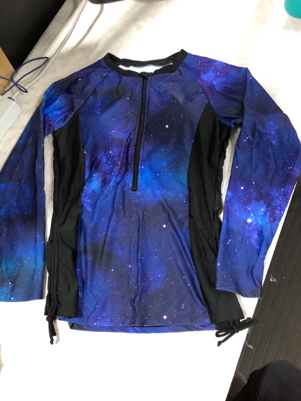 Photo 1 of Women's Galaxy Long Sleeve Swimming Shirt, XL