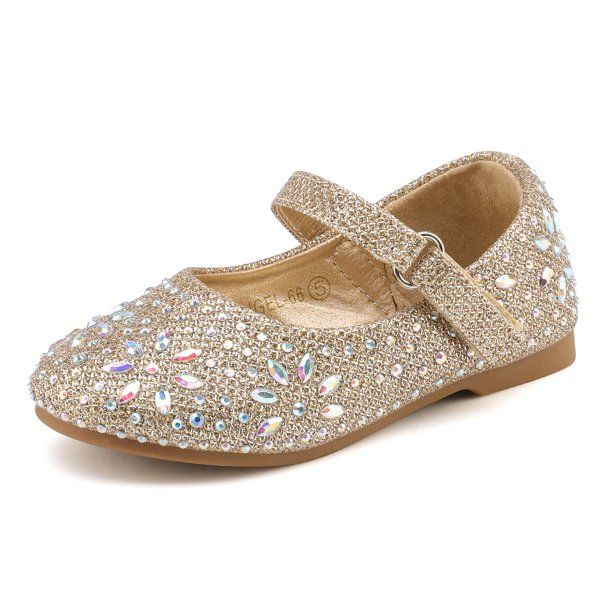 Photo 1 of Dream Pairs Kids Girls Fashion Mary Jane Flats Shoes Princess Dress Shoes Angel-66 Gold Size 9