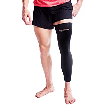 Photo 1 of Copper Joe Full Leg Compression Sleeve - Ultimate Copper Infused, Support for Knee, Thigh, Calf, Arthritis, Running and Basketball. Single Leg Pant For Men & Women (Large)
