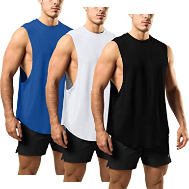 Photo 1 of GYM REVOLUTION Men's 3 Pack Athletic Quick Dry Muscle Tank Tops Workout Gym Sleeveless Shirts, Size Medium.