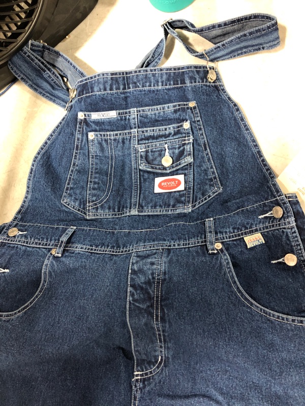 Photo 4 of Revolt By Palomares Women's Juniors Baggy Straight Leg Twill/Denim Overalls, Size 16
