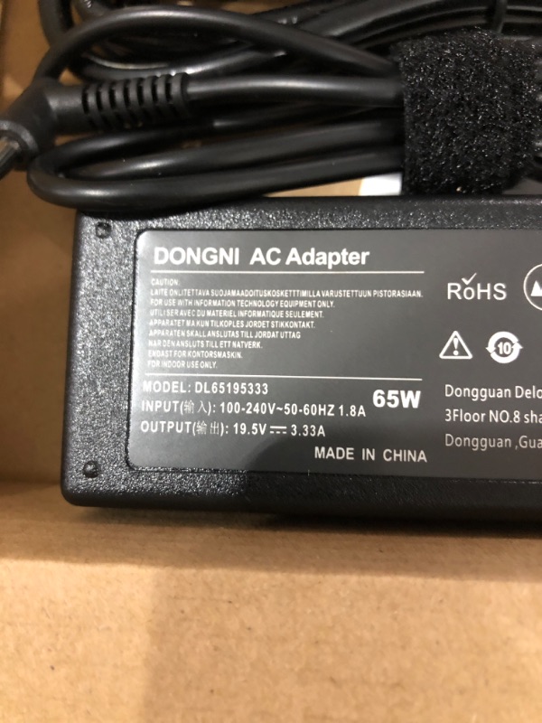 Photo 3 of 65W 19.5V 3.33A Ac Adapter for HP Pavilion x360 11 13 15, Zbook 14u G4 G5 15u 15 G3, 15-f111dx 15-f211wm 15-f233wm 15-f278nr 15-r052nr 15-r132wm Power Supply Blue Tip
