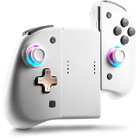 Photo 1 of binbok Joy Pad Controller for Switch/Switch OLED, Wireless Joy Con Switch Controller 8 Colors Adjustable LED Joypad Controller with Back Map Button/Turbo/Motion Control (white&grey)
