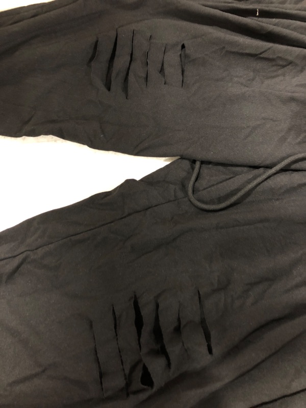 Photo 3 of women's Black Joggers, Fashion Knee Rips. Size Medium **Stock Photo for Refence***