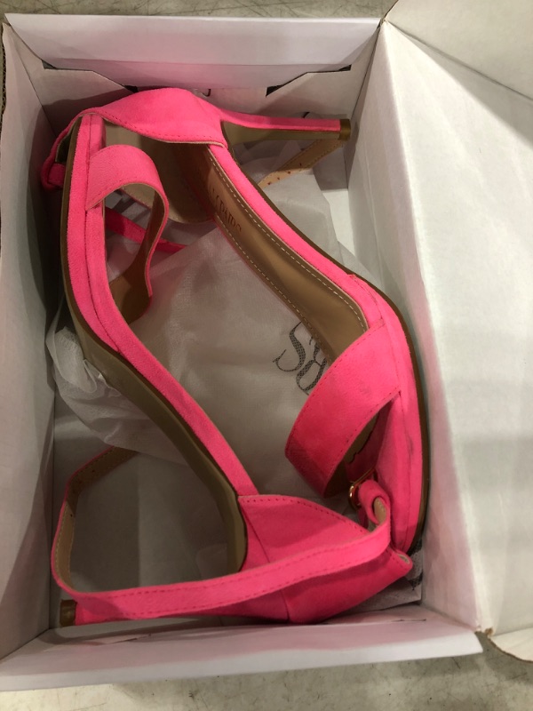 Photo 5 of DREAM PAIRS Women's Ankle Strap High Stiletto Heels Pumps Heeled Sandals, Neon Pink Suede Size 8.5