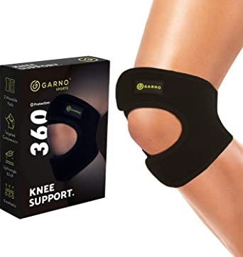 Photo 1 of GARNO Knee Brace Plus Size, Dual Patella Tendon Support Strap, Adjustable Neoprene Stabilizer for Meniscus Tear, Arthritis, Tendonitis, MCL, ACL, Pain Relief, Recovery, Running, Men & Women; 2XL/3XL
