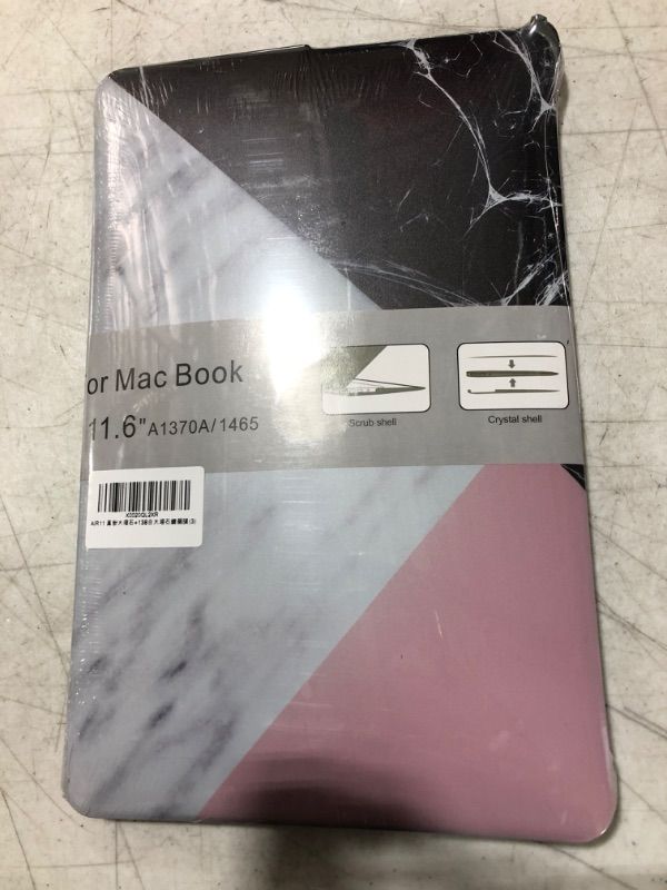 Photo 2 of KECC Compatible with MacBook Air 11 inch Case Cover A1465 A1370 Plastic Hard Shell + Keyboard Cover (White Marble Pink Black)

