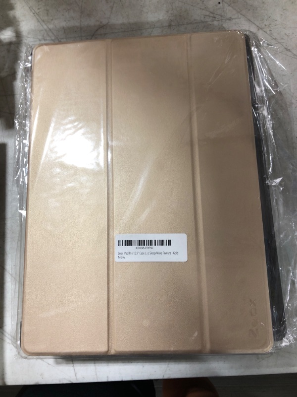 Photo 2 of iPad Pro 12.9 Case, Zeox iPad Pro 12.9 Ultra Slim Fit Folio Smart Case Cover Stand Folio Protective Cover Auto Wake/Sleep Feature for Apple iPad Pro 12.9 Retina Display 2015 Release - Gold
